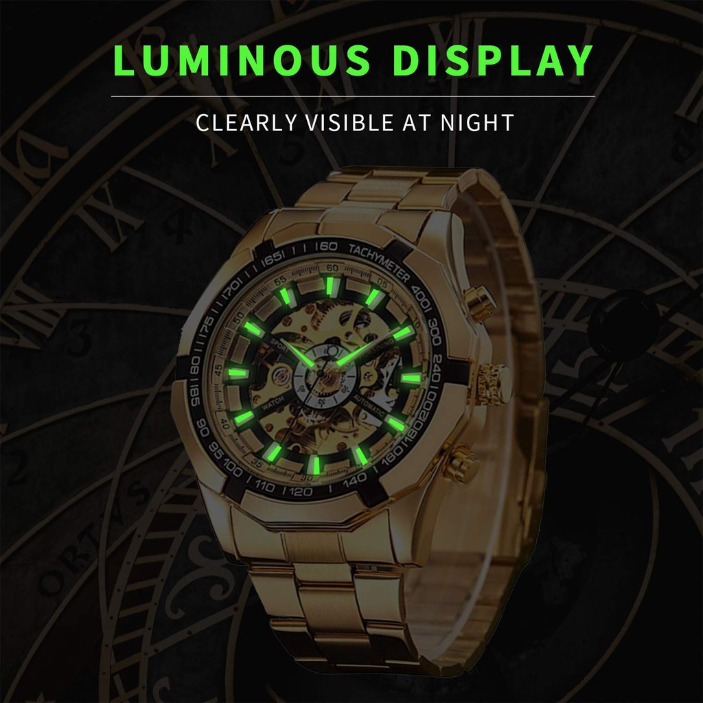 Đồng hồ nam FORSINING dây thép không gỉ sang trọng