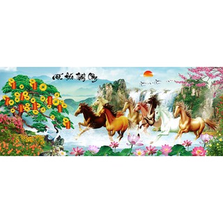 Tranh dán tường thư pháp VTC Mã Đáo Thành Công UD0125 kim sa