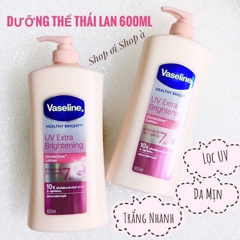 [Mẫu mới]Sữa dưỡng thể VASELINE UV LIGHTENING 10X 600ml