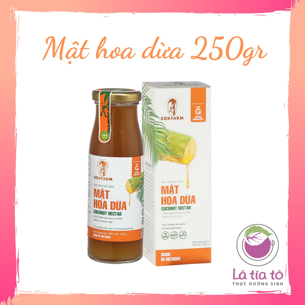 MẬT HOA DỪA SOKFARM 250gr - LÁ TÍA TÔ