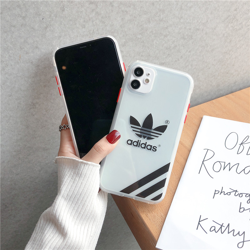 Ốp điện thoại silicone mềm trong suốt in hình logo ADIDAS thời trang cho Iphone 11 Pro Max X Xr 6 7 8 Plus