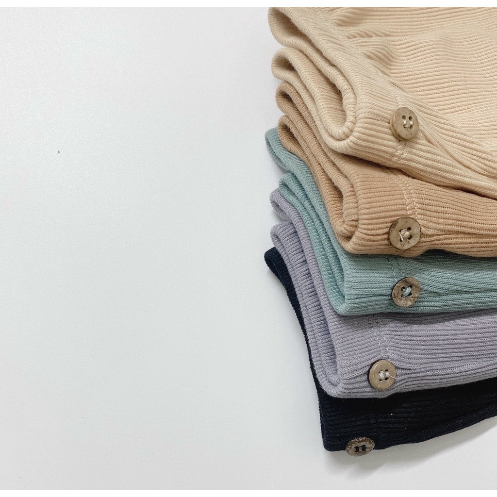 Quần dài bé trai/bé gái - Quần thun tăm co giãn, đính khuy giữa