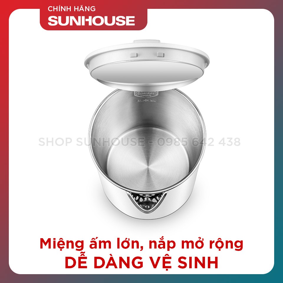 Ấm siêu tốc 1.7L SUNHOUSE SHD1386W sôi nhanh, chống bỏng