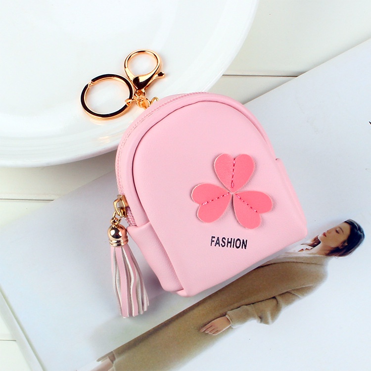 Dễ Thương Ví Đựng Tiền Xu mini Hình Cỏ Ba Lá Xinh Xắn