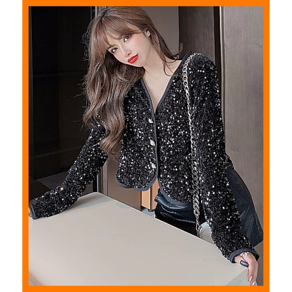 [Sẵn Hàng]♥️Áo Khoác Sequin BlingBling(ảnh thật)2 Màu Fzsize dưới 57kg