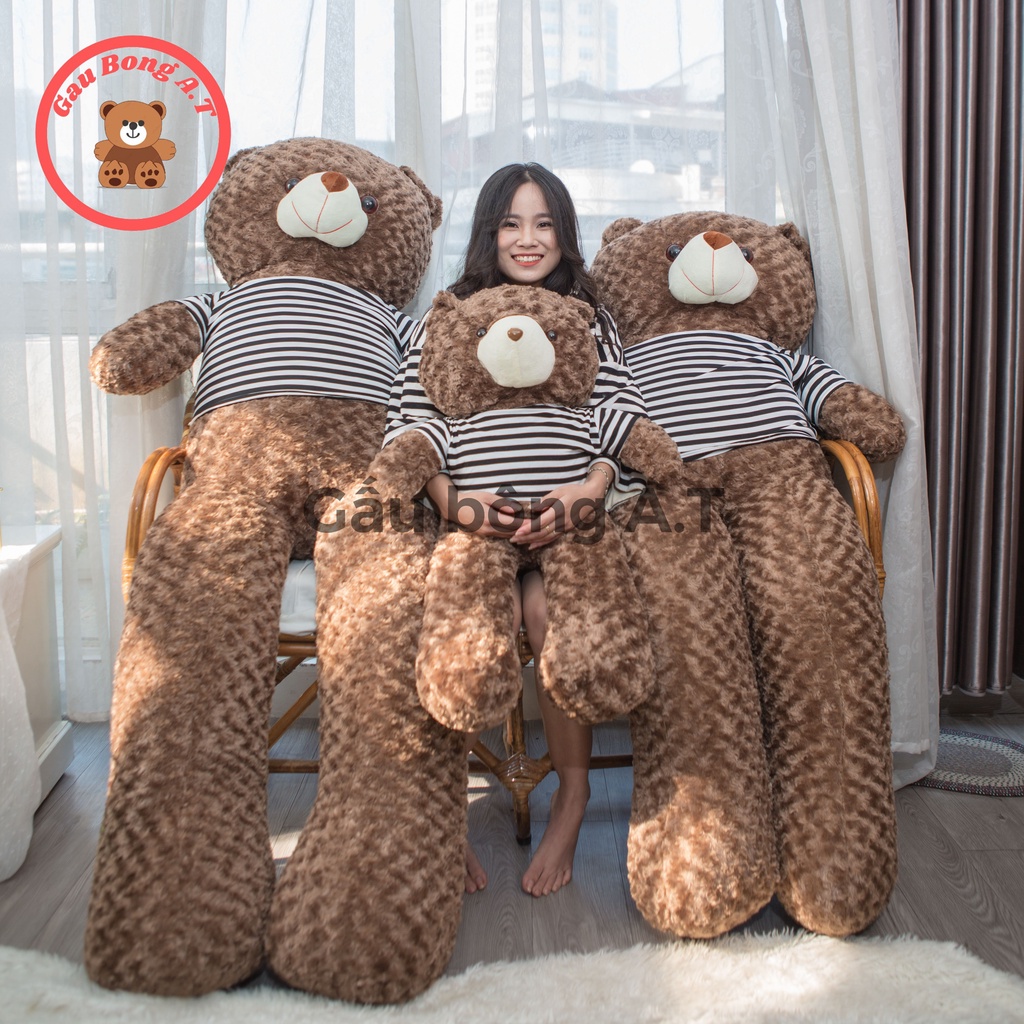 HOT Gấu Bông Teddy - Thú Nhồi Bông Teddy Cao Cấp Màu Nâu Khói Size 90cm-1m2 - Gấu Bông A.T_AT009