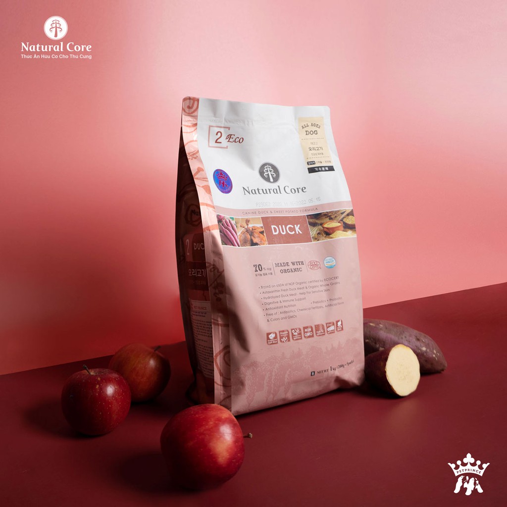 thức ăn hữu cơ NATURAL CORE cho chó vị thịt vịt