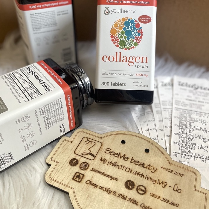 [Bill Mỹ - Mẫu mới] Viên Uống Youtheory Collagen Advanced 390 Viên Type 1 2 3 Chính Hãng