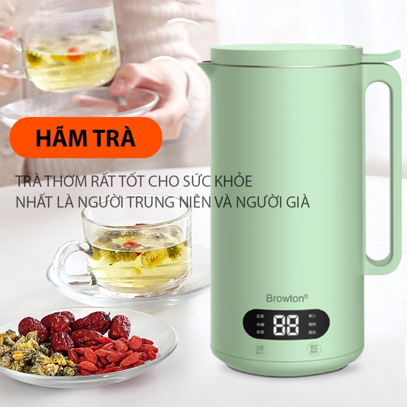 Máy làm sữa hạt Finose, đun, nấu sữa đậu nành đa năng, hẹn giờ 12 tiếng, màn hình hiển thị thông minh, không gây ồn, nhỏ