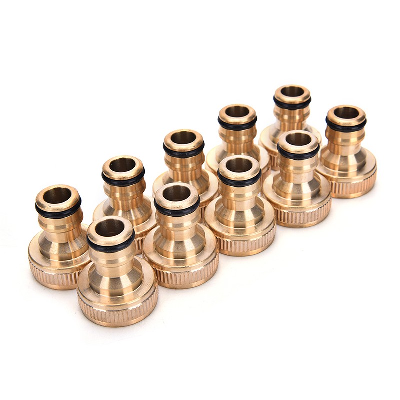 Bộ 2 Đầu Nối Ống Nước Tưới Vườn Bằng Đồng Thau 3 / 4 &quot;