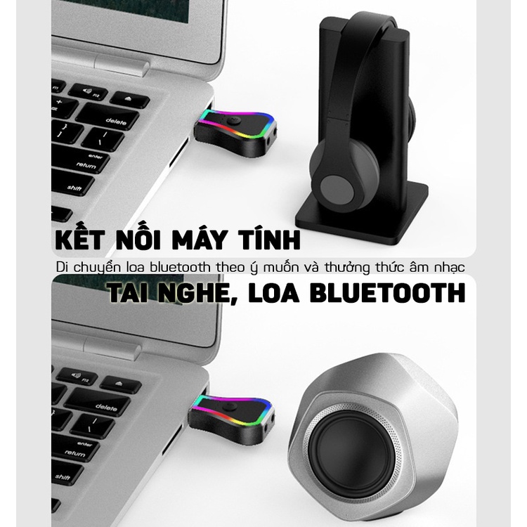 Bộ Thu Phát Âm Thanh Không Dây Bluetooth 5.0 Cho Xe Ô Tô Máy Tính, TV Đèn LED RGB Bluetooth TR31 GEAR79