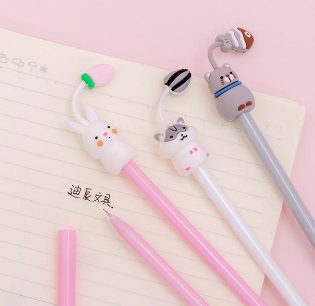 Bút bi học sinh hình CON VẬT siêu cute - Gel nước mực đen cao cấp - Đồ dùng học sinh dễ thương giá cực rẻ