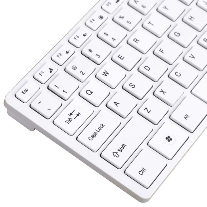 Bộ Bàn Phím Chuột Không Dây Cho Máy Tính, Laptop Ydl-G-06 Mini Ultra-Thin Usb 2.4G Wireless Keyboard +1600Dpi (Trắng)