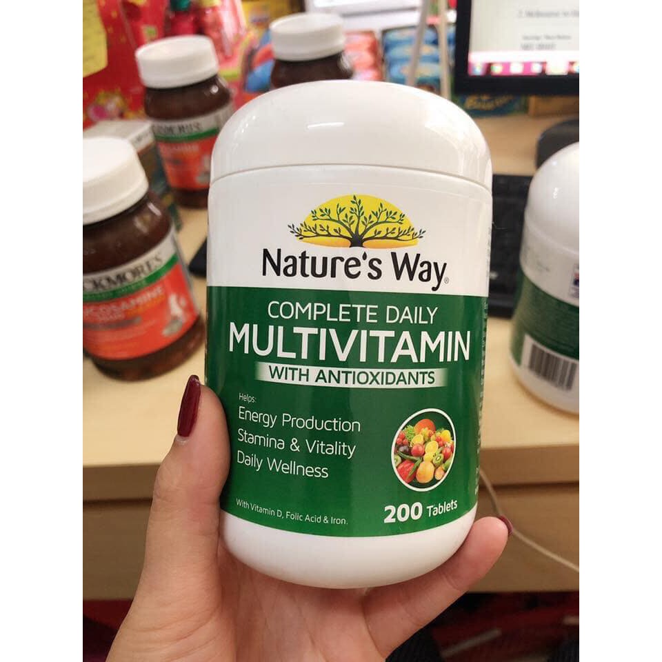 Tảo xoắn MULTIVITAMIN NATURE'S WAY - Vitamin tổng hợp của Úc- 200 viên
