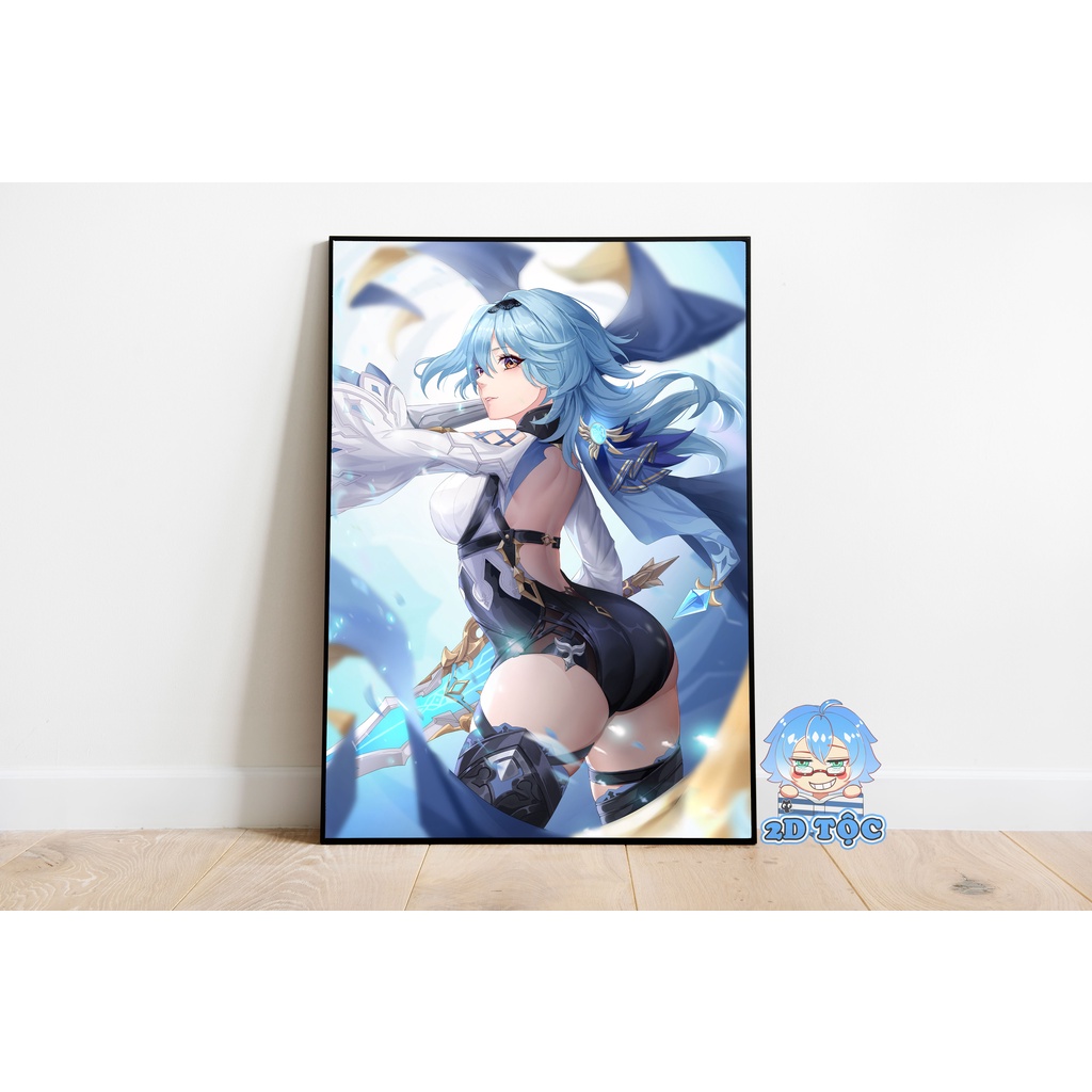 Tranh poster A3 giấy chất lượng cao Eula  (8) Game Genshin Impact - 2D Tộc Shop