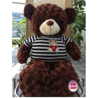 GẤU BÔNG TEDDY CAO CẤP KHỔ VẢI 1M DÀI 80CM NÂU