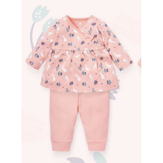 [LULLABY SALE] Bộ dài tay Cotton LULLASSIC bé gái hồng cam