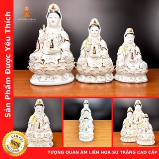 Tượng Quan Âm Liên Hoa Sứ Trắng Cao Cấp - Cửa Hàng Sa Di Hoan Hỉ