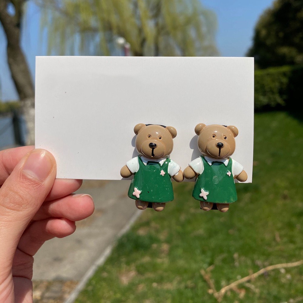 Kẹp Tóc Nhựa Resin Hình Gấu Dễ Thương Phong Cách Hàn Quốc Cho Nữ