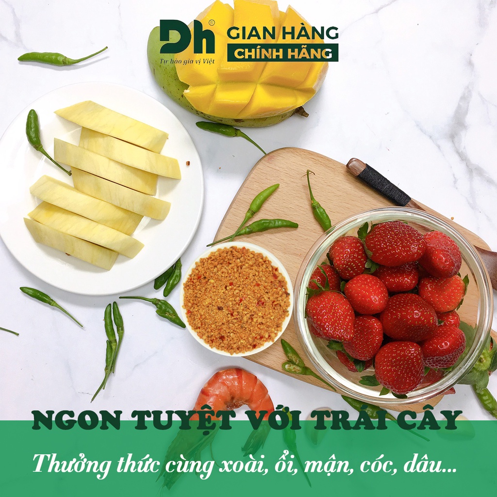 Muối tôm ớt Tây Ninh DH Foods đặc biệt cay thơm ngon gia vị chấm hoa quả 60/120gr