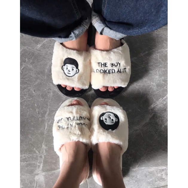 Dép bông mặt nam nữ đi trong nhà kèm ảnh thật