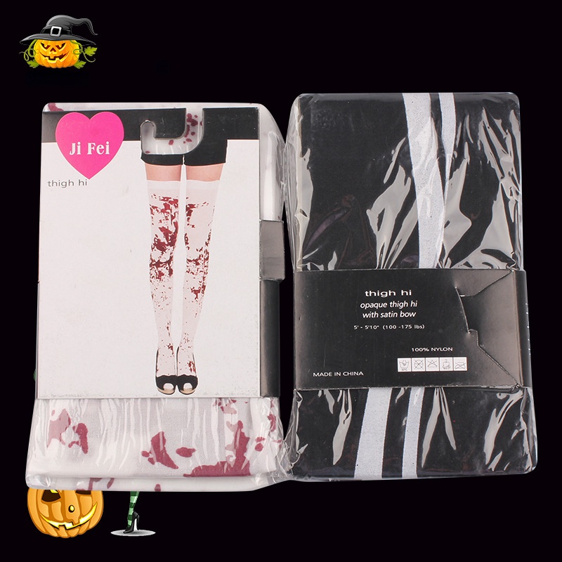 Halloween Knee Socks Girls New Skeleton Nurse Bleeding Stockings Fashion Personality Role Costume Accessories Women Socks