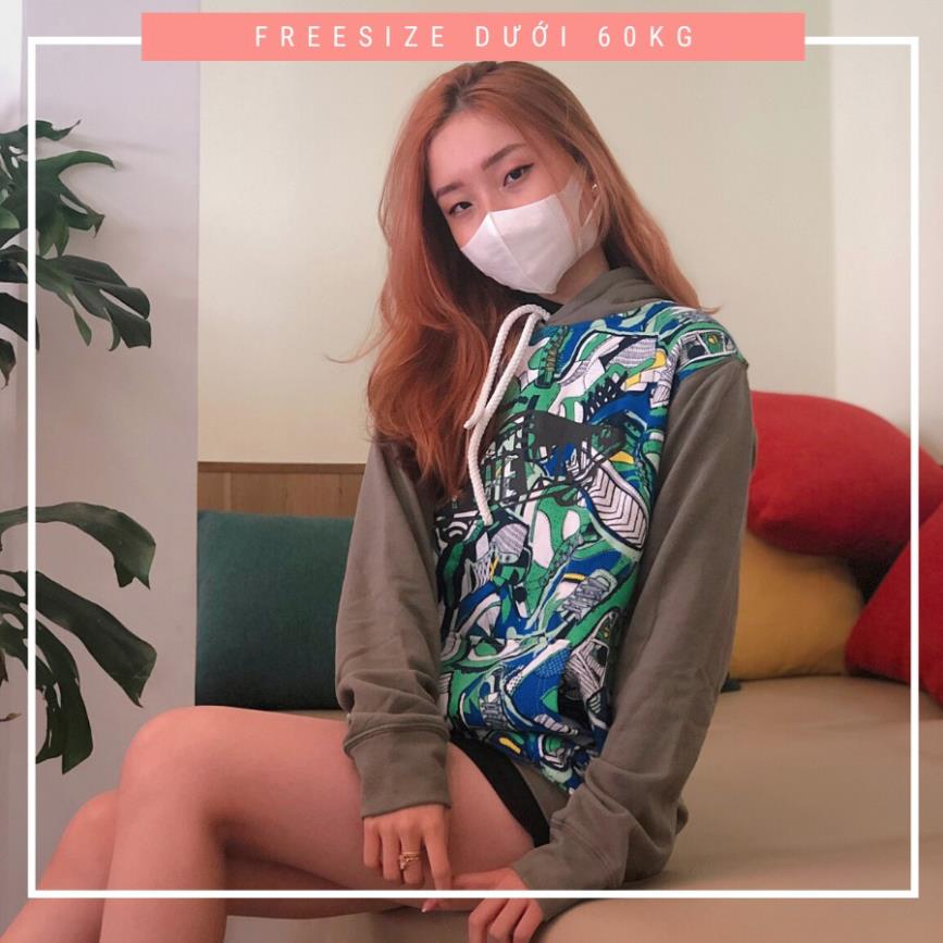 Áo khoác nỉ hoodie : HÀNG GIẢM GIÁ CUỐI NĂM – áo hoodie freesize dưới 55kg dành cho nữ, thun cotton 100%, hình chụp thật