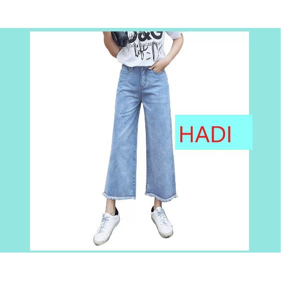 Quần Jeans Nữ Ống Rộng Cao Cấp HaDi Lai Tua Cá Tính 002