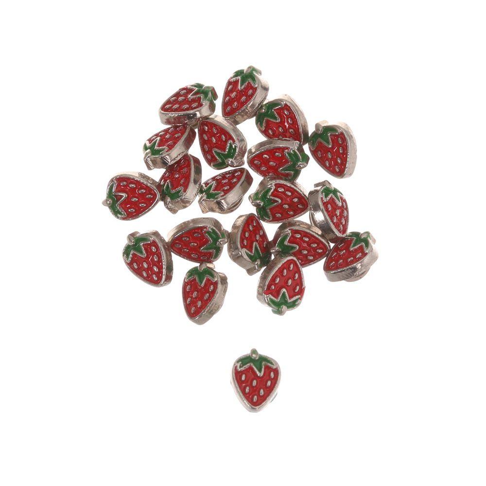 CLEVER Set 20 / 40 Nút Áo Hình Trái Dâu Dễ Thương Cho Búp Bê