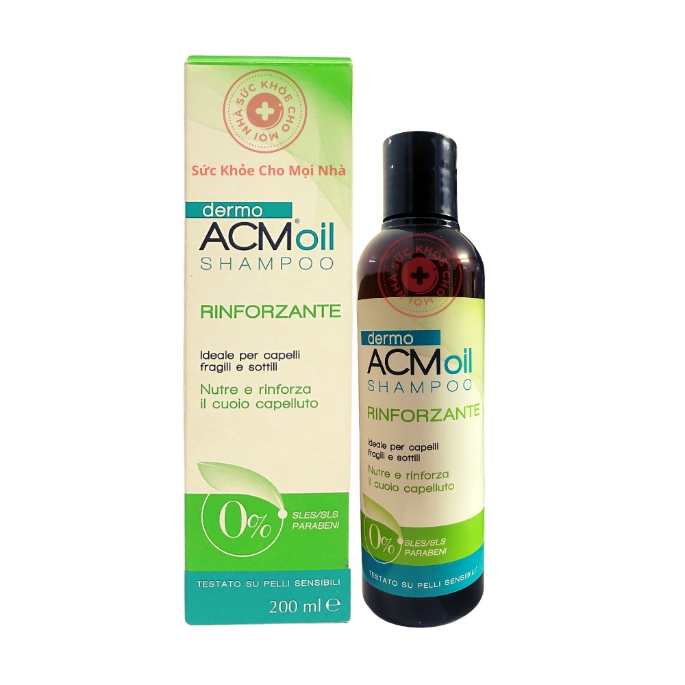 Dầu gội Dermo ACM Oil Shampoo Rinforzante. hỗ trợ tăng dưỡng chất tóc làm sạch da đầu giúp mái tóc chắc khỏe