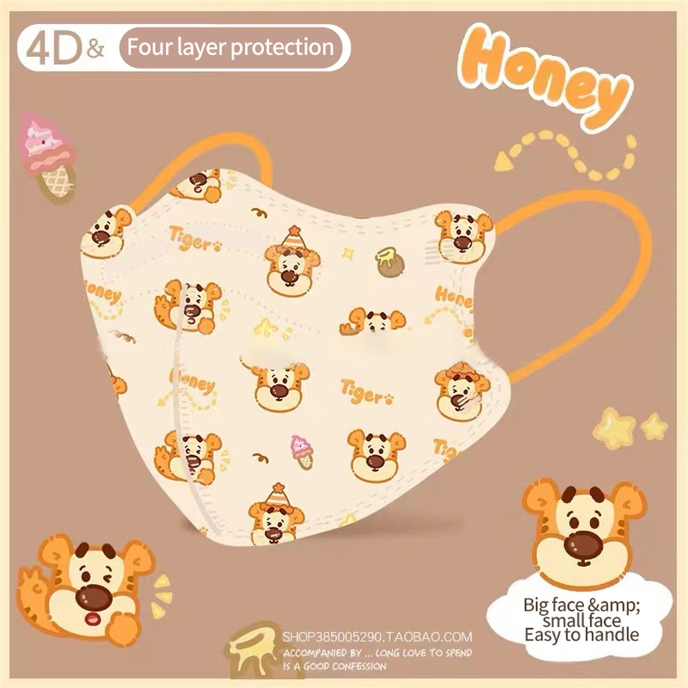 Khẩu trang gấu dâu Lotso 3D,4D,5D hoạt hình phong cách Hàn Quốc cho người lớn in hình dễ thương
