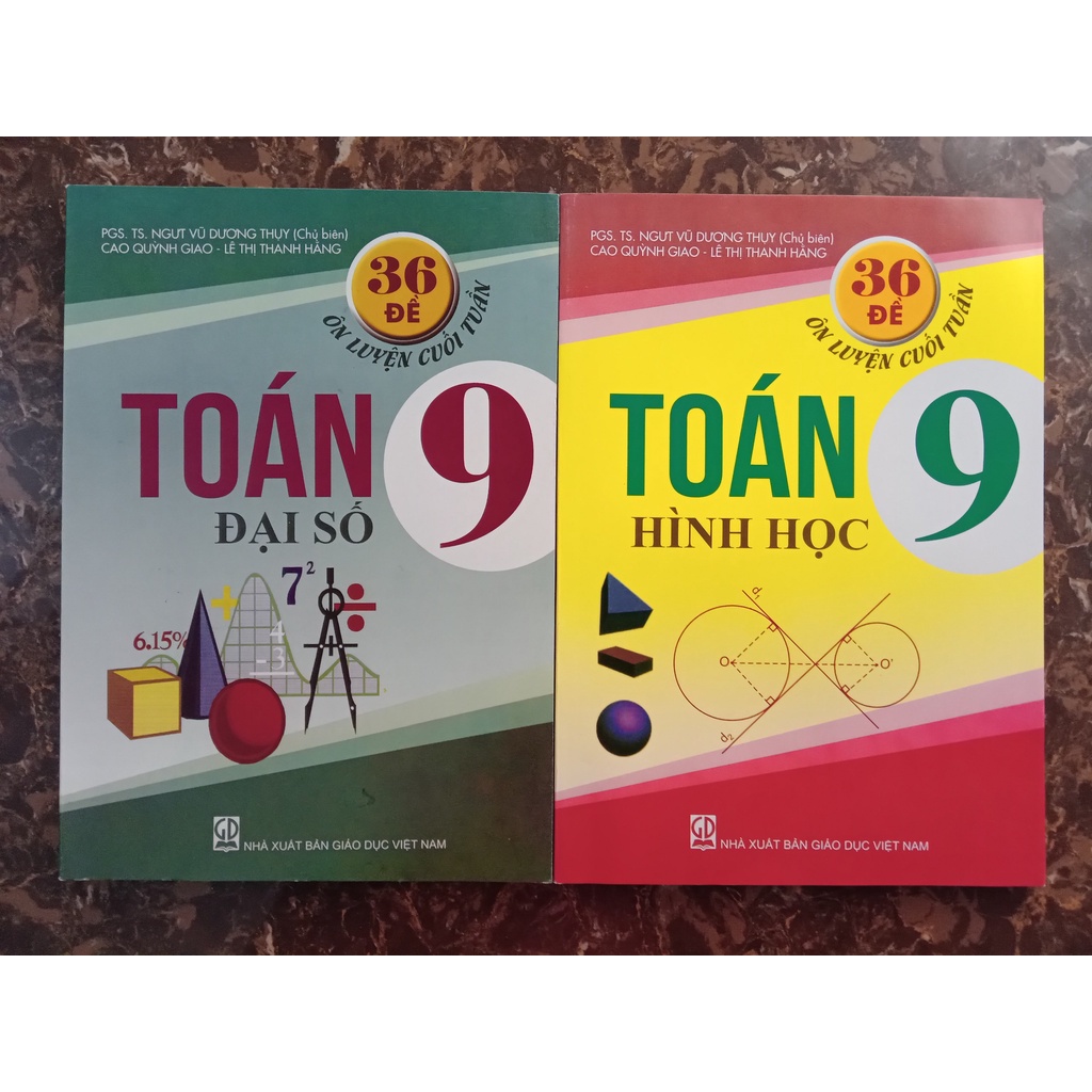 Sách - Combo 36 Đề ôn luyện cuối tuần Toán 9 Hình học - Đại Số (2 quyển)