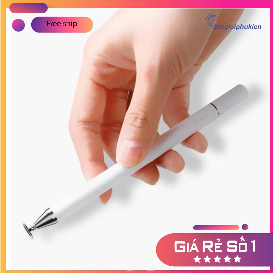 Bút cảm ứng stylus 2 đầu 2 in 1 hiệu WIWU Pencil One cho iPad  / iPhone / Android - Hàng chính hãng
