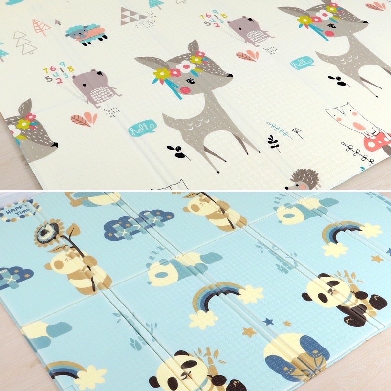 😻Thảm Xốp XPE Trải Sàn Cho Bé - Chiếu Gấp Gọn 2 Mặt - Tấm Lót Chống Thấm Cho Bé Bò Kích Thước 1m8-2m