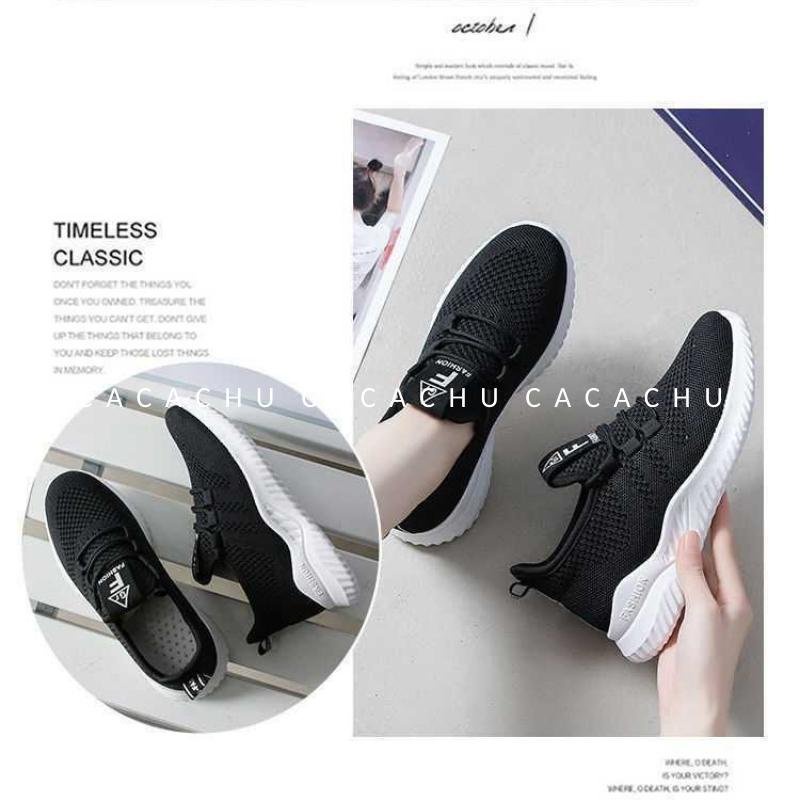 Giày nữ thể thao sneaker chạy bộ tập gym nhẹ êm chữ F xu hướng hot trend mới 2022 CACACHU G031, vải thoáng khí bền đẹp