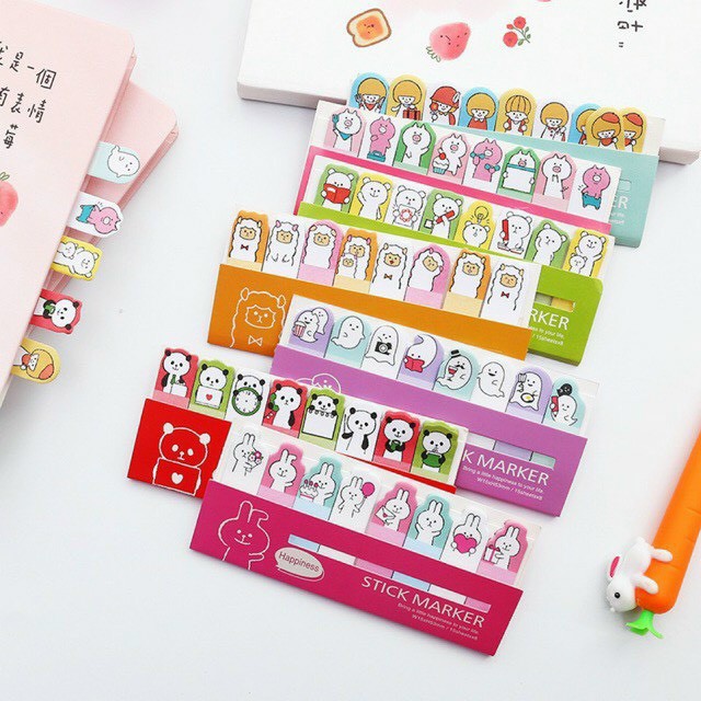 Giấy Note Đánh dấu trang hình thú ngang Sticker