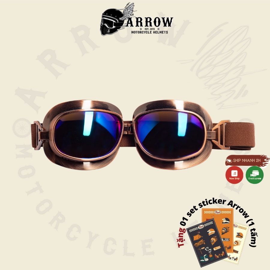 Kính gắn nón bảo hiểm phi công gg400 kính gắn mũ bảo hiểm phi công cao cấp Arrow