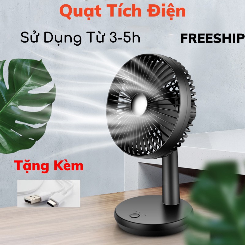 Quạt Tích Điện Mini, Quạt Mini Để Bàn Tích Điện Đa Năng