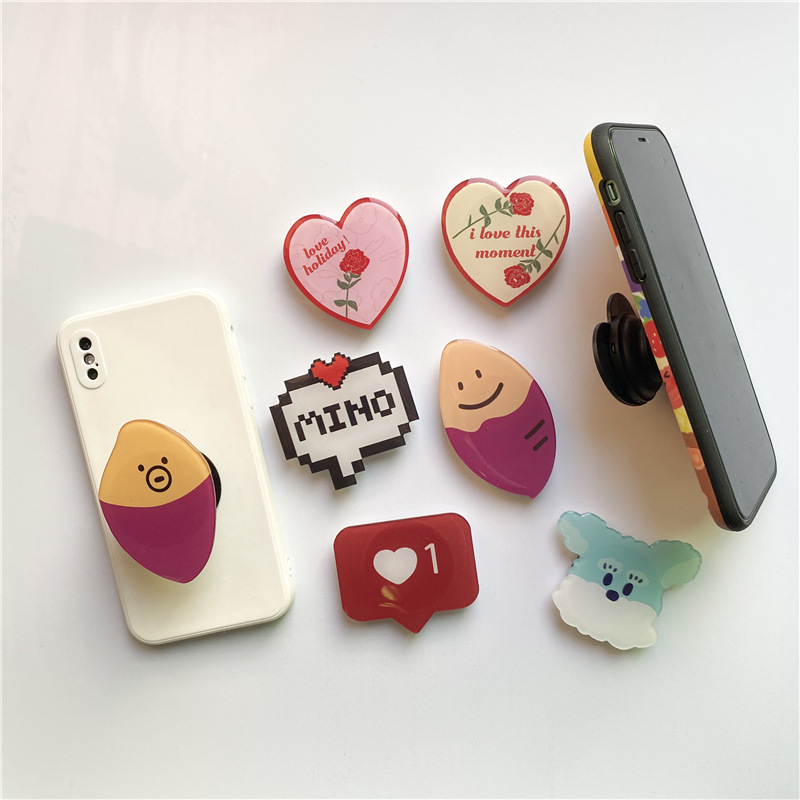 Chống điện thoại Popsocket pop up in bóng mika EM họa tiết tân cổ điển siêu xinh