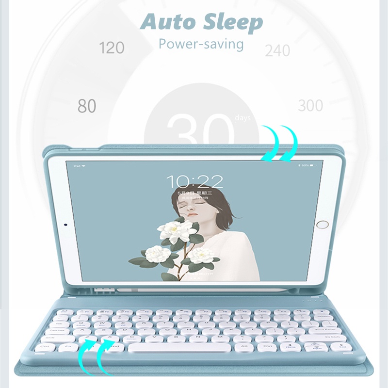 Bao Da Máy Tính Bảng Tích Hợp Bàn Phím Bluetooth Cho iPad 10.2'' iPad 7th/8th/9th Gen 10.9'' Air4/Air5 Pro11'' 2020/2021