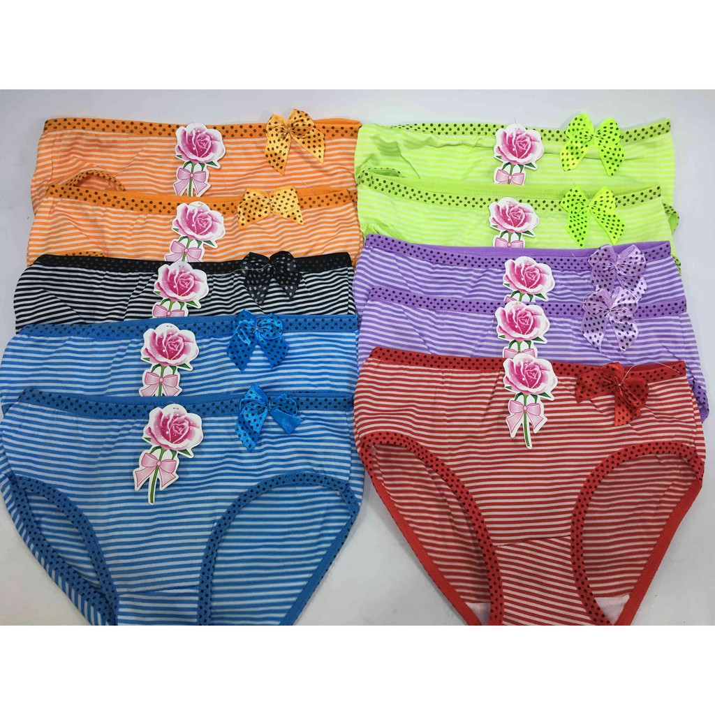 Set 10 quần lót nữ cotton sọc nhỏ,form học sinh&lt;50kg