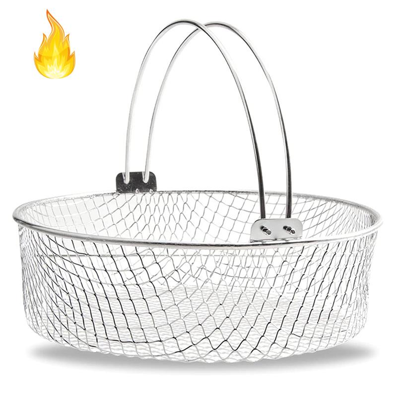 Giỏ lưới bằng thép không gỉ 304 cho nồi chiên không dầu/ nấu ăn chiên không dầu 8 inch