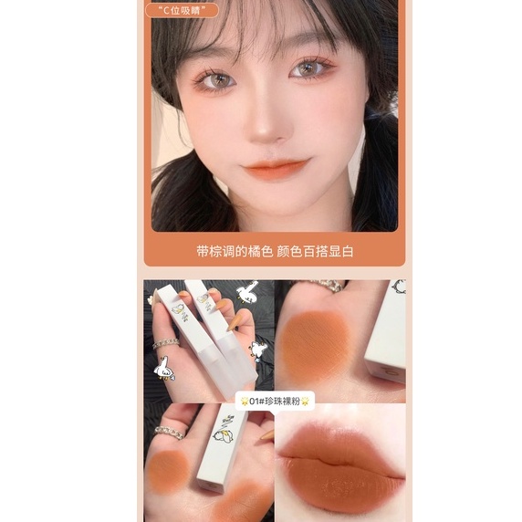 [Hàng mới về] Son môi nhung mịn thiết kế họa tiết chú vịt dễ thương | BigBuy360 - bigbuy360.vn