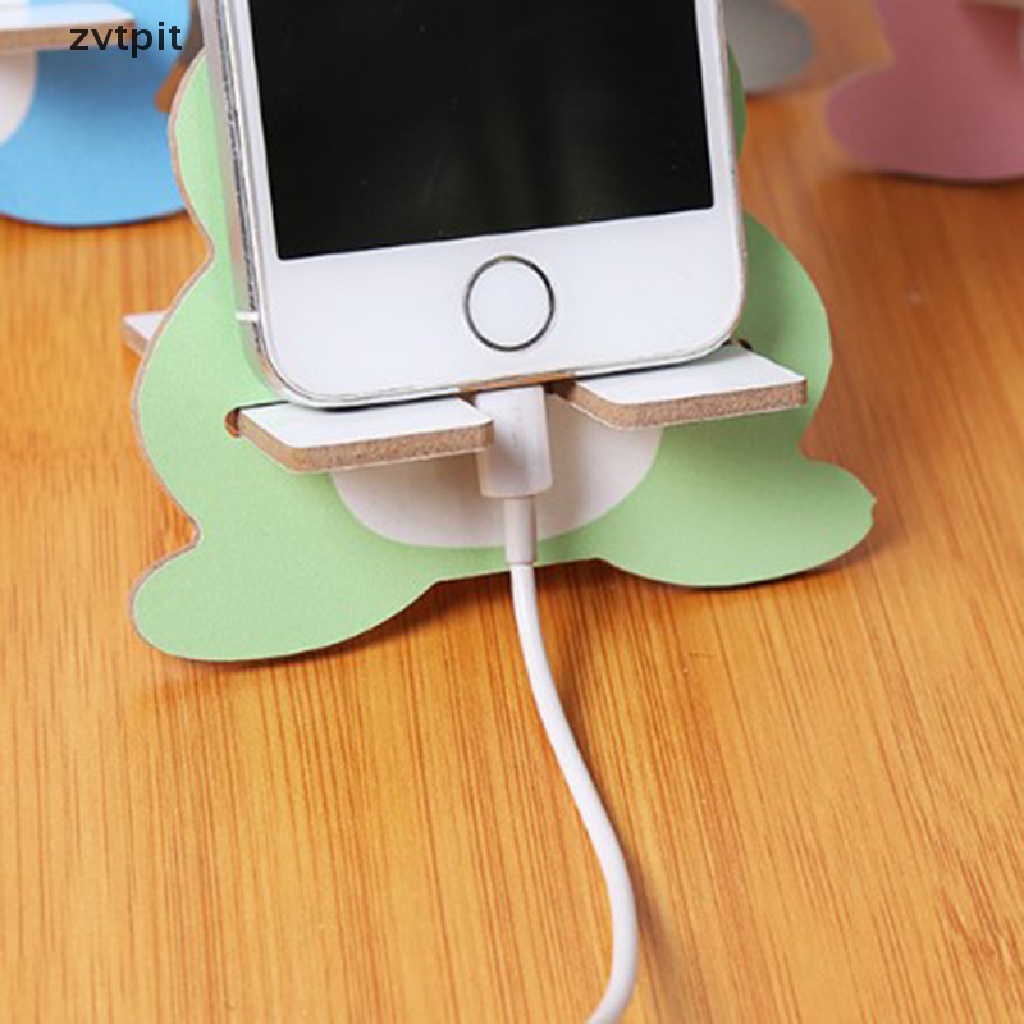 [ZVPT] Hot Universal wood cartoon Mobile phone holder stand cute painting desk DSF