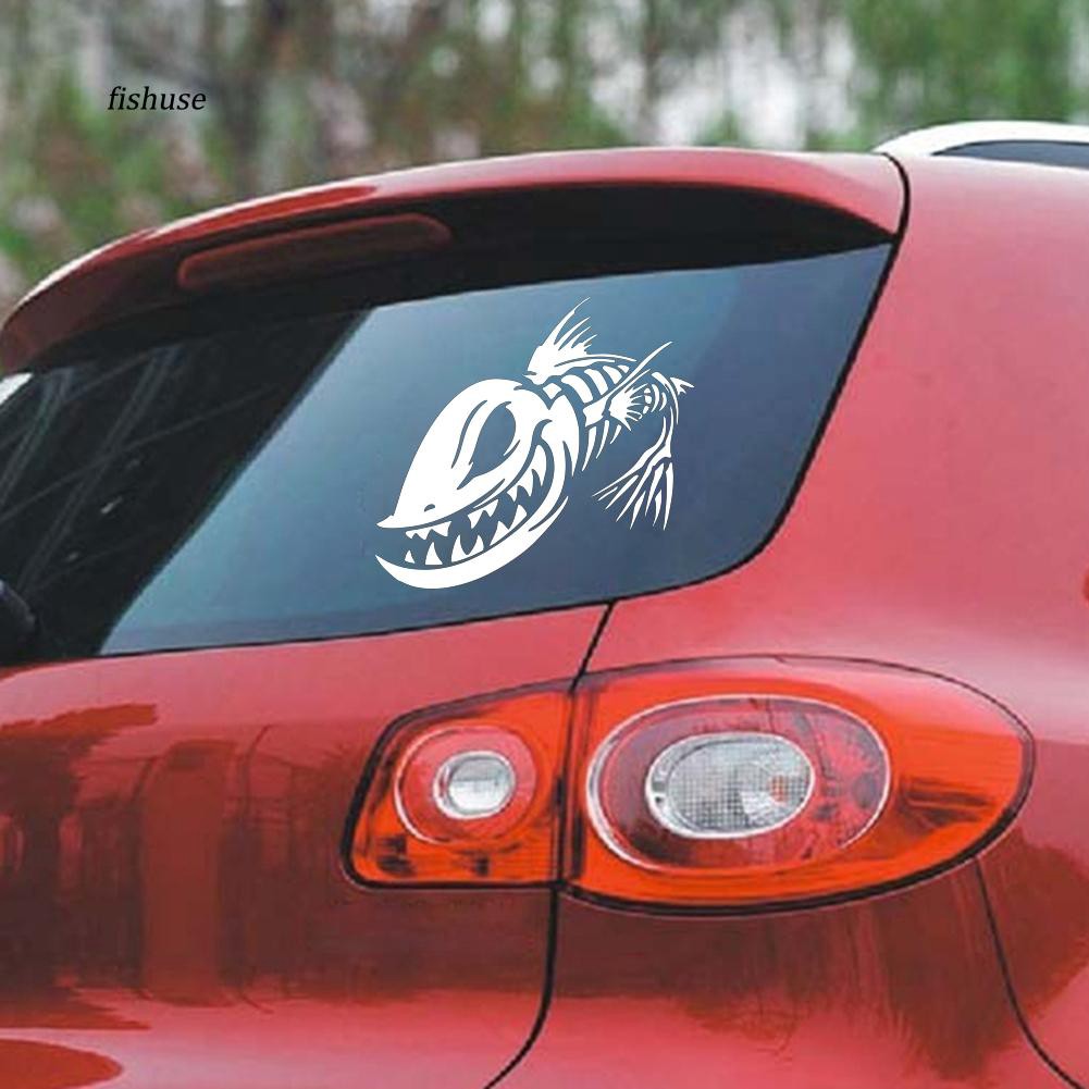 Sticker phản quang dán xe in hình quái vật xương cá độc đáo