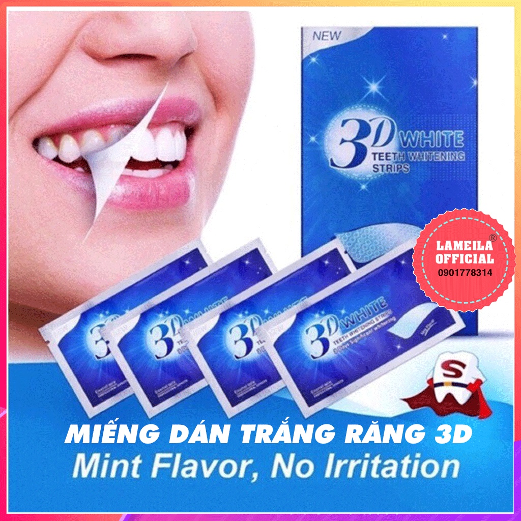 Hộp 14 cặp 28 miếng dán trắng răng tiện lợi 3D White Teeth Whitening Strips P0313