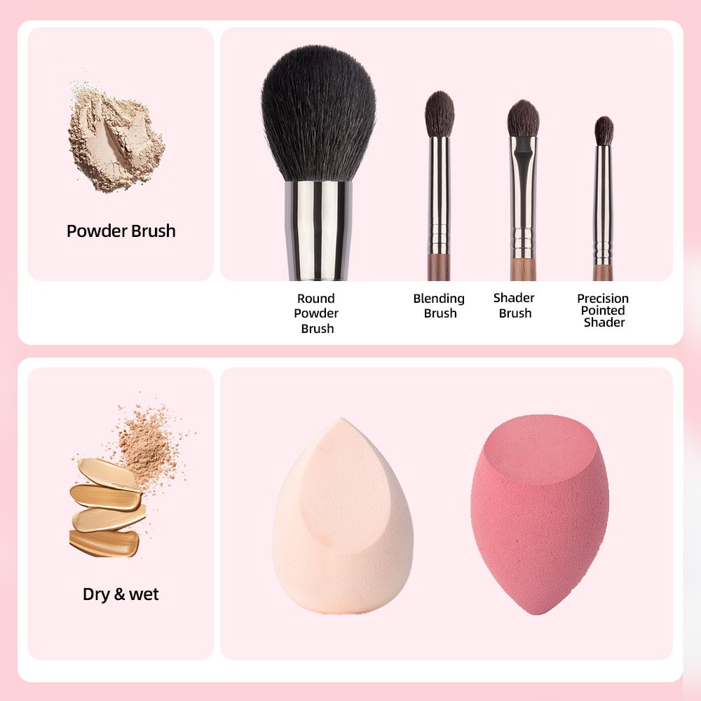 Bộ 4 cọ trang điểm mắt OVW XQ2111219 lông dê tiện lợi