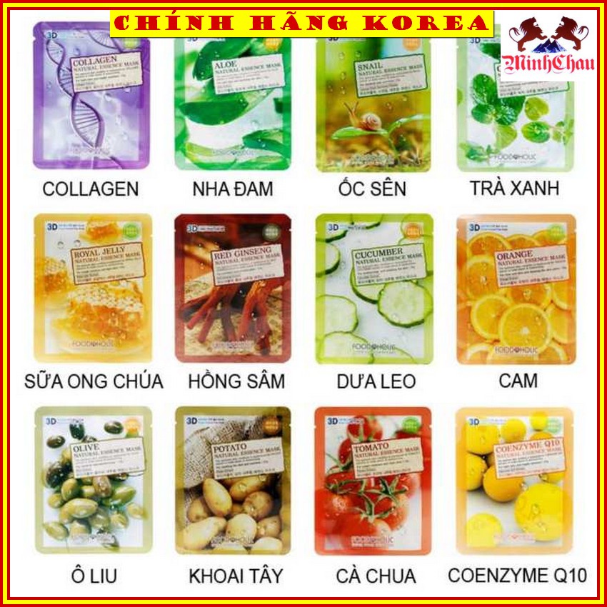 Mặt nạ 3D Foodaholic Chính Hãng Hàn Quốc { Túi 10 miếng }, minhchau