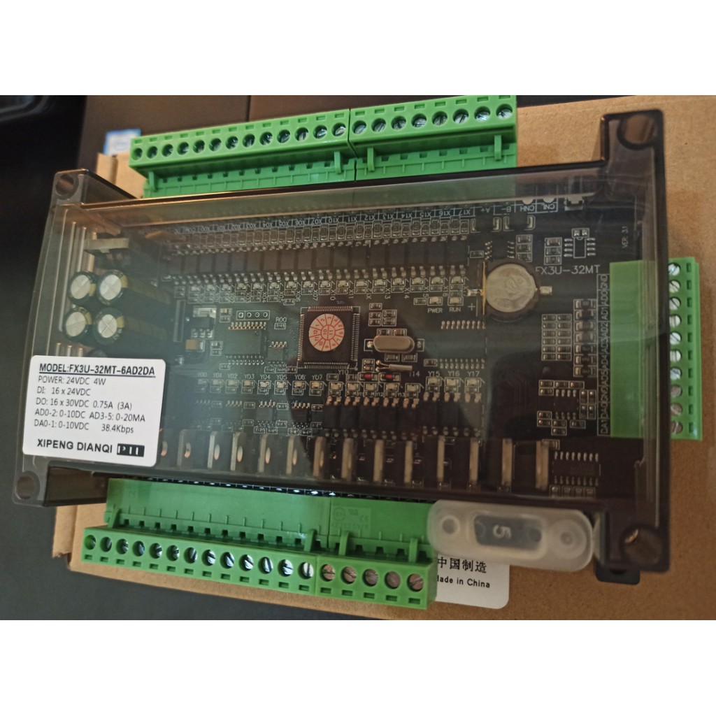 Bộ lập trình PLC FX3U-32MT FX3U-30MR Board, 6AD 2DA RS485 RTC MODBUS