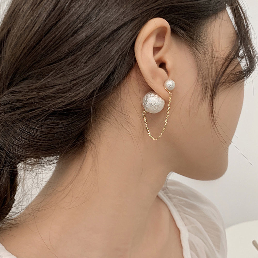 Đôi Bông Tai Dáng Dài Phối Ngọc Trai Nhân Tạo Thời Trang Cho Nữ S925